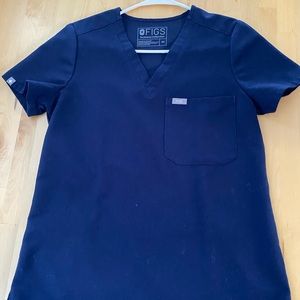 Figs navy blue one pocket scrub top XS